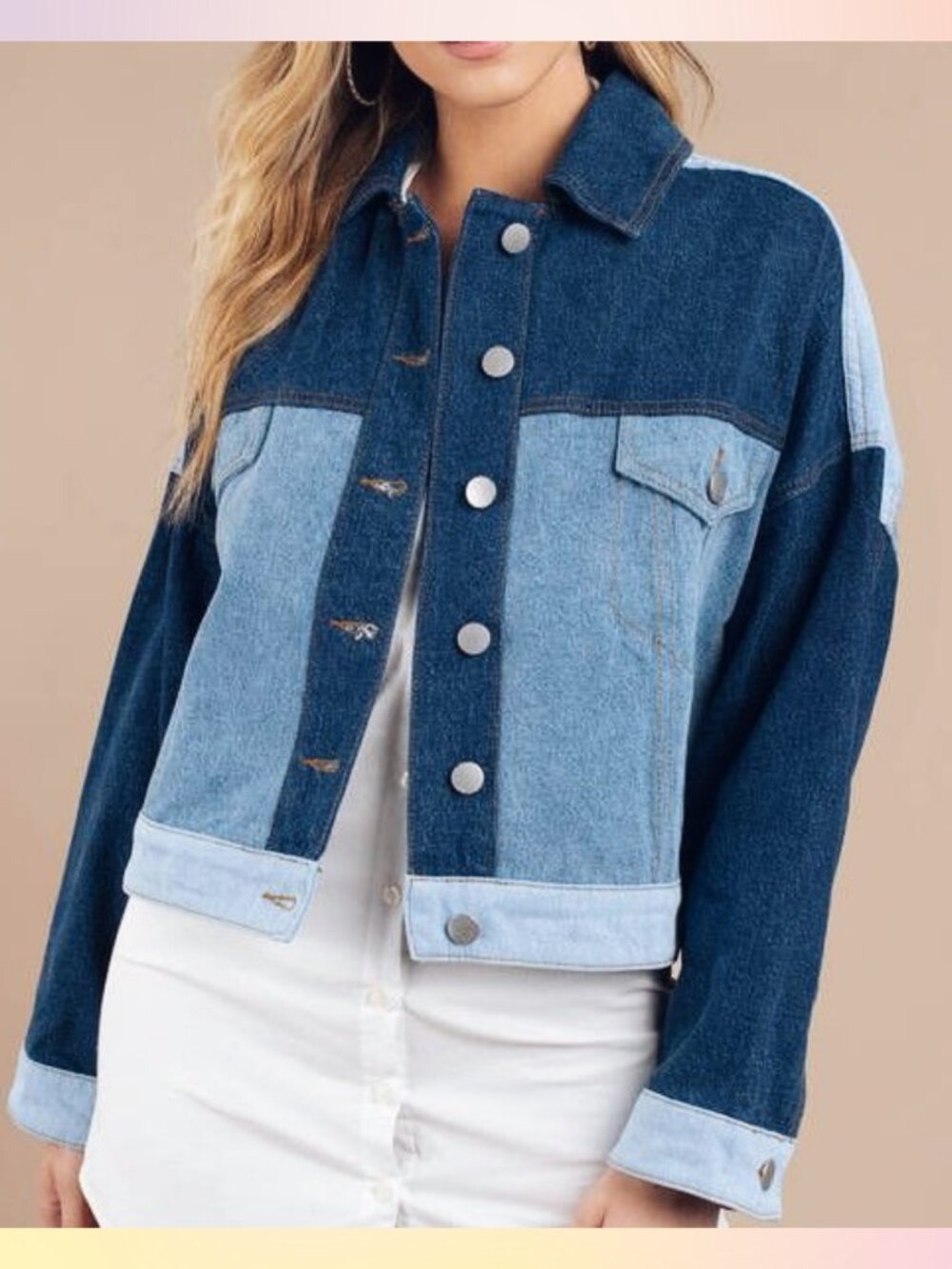 Tobi Color Block Denim Jacket